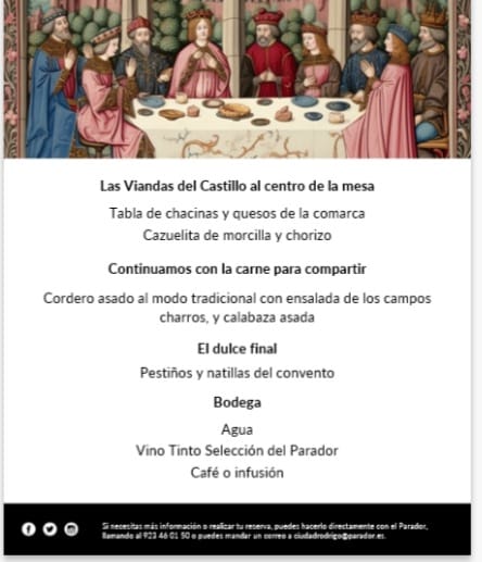 Cena Medieval parador Naccional